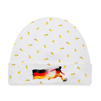 Deutschland Fußball Shirt – Germany Soccer - Baby Premium Organic Mütze - Weiß/Zitronengelb - Vorne