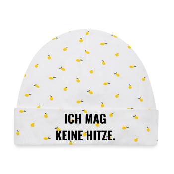 Ich mag keine Hitze. - Baby Premium Organic Mütze - Weiß/Zitronengelb - Vorne