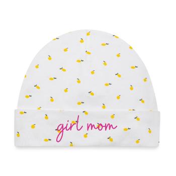Mädchen Mama Girl Mom Geschenk - Baby Premium Organic Mütze - Weiß/Zitronengelb - Vorne