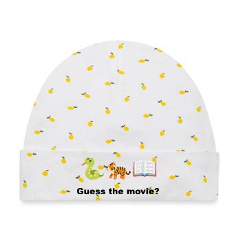 Dschungelbuch & Tiere: Verspieltes Lesen Rate mal, was der Film ist? - Baby Premium Organic Mütze - Weiß/Zitronengelb - Vorne