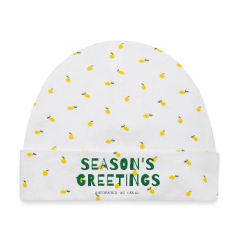 Season's Greetings – Automated as Usual - Baby Premium Organic Mütze - Weiß/Zitronengelb - Vorne