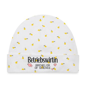 Studium Bachelor Betriebswirtin - Baby Premium Organic Mütze - Weiß/Zitronengelb - Vorne