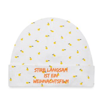 Weihnachtsfilm Insider Spruch - Baby Premium Organic Mütze - Weiß/Zitronengelb - Vorne