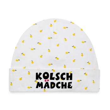 Kölsch Mädche - Ein Mädchen aus Köln - Baby Premium Organic Mütze - Weiß/Zitronengelb - Vorne