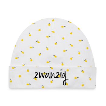 20 zwanzig 20. Geburtstag Geschenk - Baby Premium Organic Mütze - Weiß/Zitronengelb - Vorne