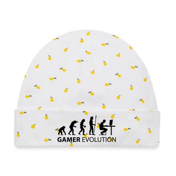 gamer evolution - Baby Premium Organic Mütze - Weiß/Zitronengelb - Vorne