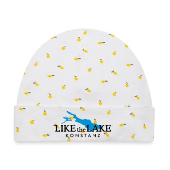 Like the Lake - Konstanz am Bodensee - Baby Premium Organic Mütze - Weiß/Zitronengelb - Vorne