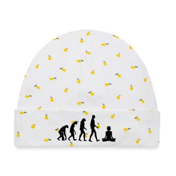 Yoga / Yogi / Buddhismus / Buddhist - Baby Premium Organic Mütze - Weiß/Zitronengelb - Vorne