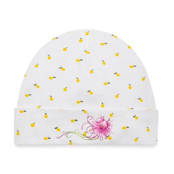 Bunte Orchidee, Ranke in pink und grün - Baby Premium Organic Mütze - Weiß/Zitronengelb - Vorne