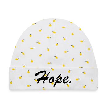 Hope. - Baby Premium Organic Mütze - Weiß/Zitronengelb - Vorne