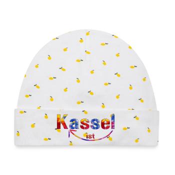 Kassel ist klasse - Baby Premium Organic Mütze - Weiß/Zitronengelb - Vorne