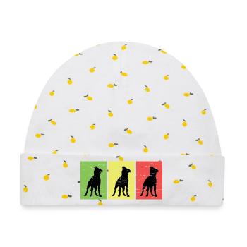 Hundehalter - Baby Premium Organic Mütze - Weiß/Zitronengelb - Vorne