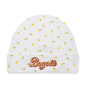 Bogotá Retro Script Schriftzug - Baby Premium Organic Mütze - Weiß/Zitronengelb - Vorne