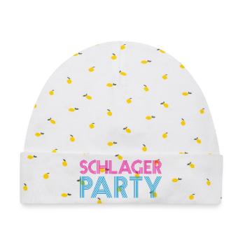 SCHLAGER PARTY Schlagermusik Schlager - Baby Premium Organic Mütze - Weiß/Zitronengelb - Vorne