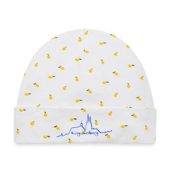 Regensburg Skyline blau - Baby Premium Organic Mütze - Weiß/Zitronengelb - Vorne