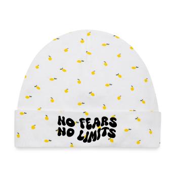 No Fears No Limits - Baby Premium Organic Mütze - Weiß/Zitronengelb - Vorne