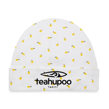 Teahupoo Tahiti Surfen - Baby Premium Organic Mütze - Weiß/Zitronengelb - Vorne