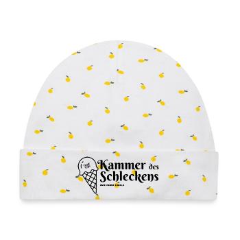 Kammer des Schleckens - Baby Premium Organic Mütze - Weiß/Zitronengelb - Vorne