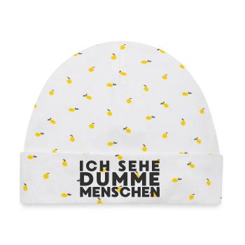 Ich sehe dumme Menschen - Baby Premium Organic Mütze - Weiß/Zitronengelb - Vorne