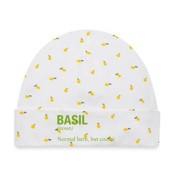 BASIL Basilikum - Baby Premium Organic Mütze - Weiß/Zitronengelb - Vorne