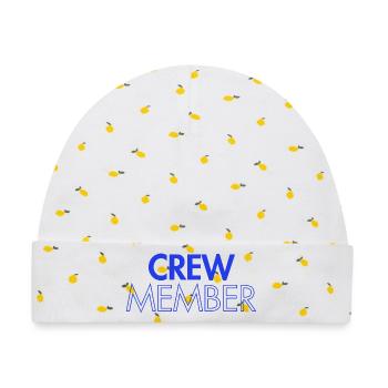 Crew Member - Personal - Orga - Mitarbeiter - Team - Baby Premium Organic Mütze - Weiß/Zitronengelb - Vorne