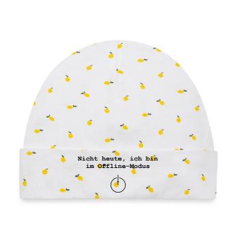 Offline Modus - Baby Premium Organic Mütze - Weiß/Zitronengelb - Vorne