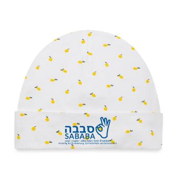 Sababa - Baby Premium Organic Mütze - Weiß/Zitronengelb - Vorne