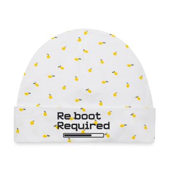 Reboot Required – Retro-Gaming-Style - Baby Premium Organic Mütze - Weiß/Zitronengelb - Vorne