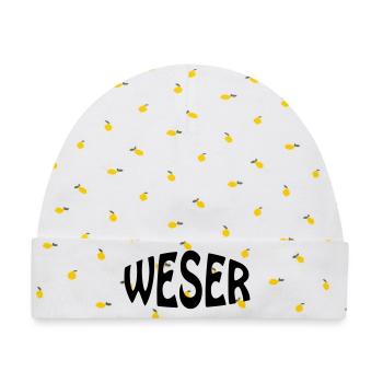 WESER - Baby Premium Organic Mütze - Weiß/Zitronengelb - Vorne