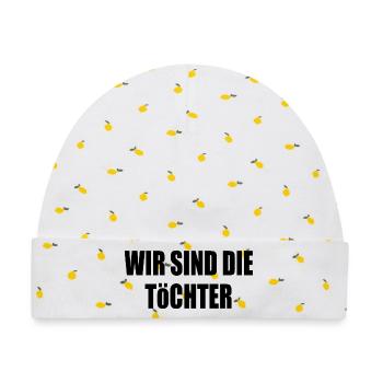 wir sind die töchter - Baby Premium Organic Mütze - Weiß/Zitronengelb - Vorne