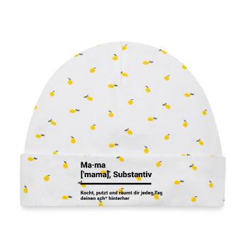 Geschenk Elternzeit Mutter Mütter Mama schlicht  - Baby Premium Organic Mütze - Weiß/Zitronengelb - Vorne