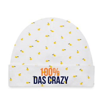 GIUDAN Jugendwort 25 Collection - 100% das Crazy - Baby Premium Organic Mütze - Weiß/Zitronengelb - Vorne
