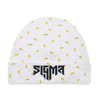 Sigma-Glyphen in schwieriger Typografie - Baby Premium Organic Mütze - Weiß/Zitronengelb - Vorne