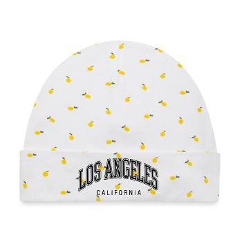 Los Angeles California College Style - Baby Premium Organic Mütze - Weiß/Zitronengelb - Vorne