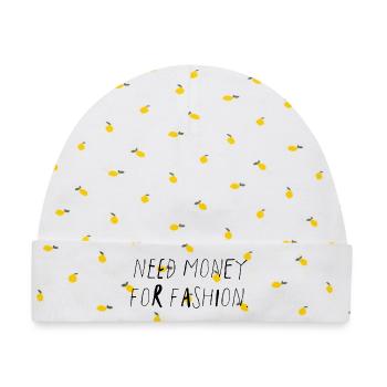 Need Money For Fashion Gen Z Spruch - Baby Premium Organic Mütze - Weiß/Zitronengelb - Vorne