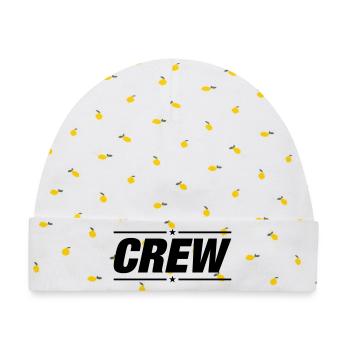 Crew - Baby Premium Organic Mütze - Weiß/Zitronengelb - Vorne