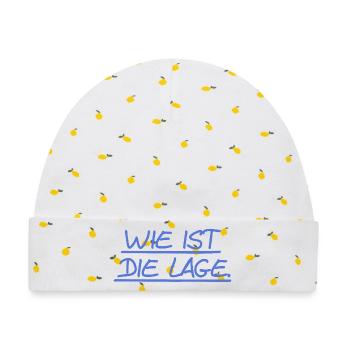 Wie ist die Lage? - Baby Premium Organic Mütze - Weiß/Zitronengelb - Vorne