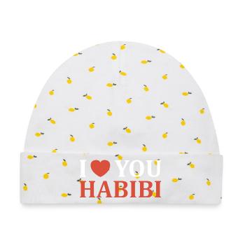 Ich liebe dich, Habibi. - Baby Premium Organic Mütze - Weiß/Zitronengelb - Vorne