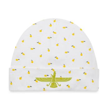 Faravahar-Flügelsymbol Iran Persien - Baby Premium Organic Mütze - Weiß/Zitronengelb - Vorne