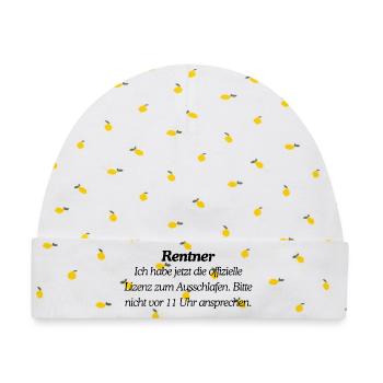 Endlich Rentner - Baby Premium Organic Mütze - Weiß/Zitronengelb - Vorne