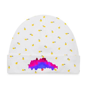 Berry Neon Horizon - Baby Premium Organic Mütze - Weiß/Zitronengelb - Vorne