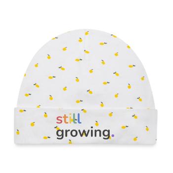 Still Growing Pride Regenbogen minimalistisch - Baby Premium Organic Mütze - Weiß/Zitronengelb - Vorne