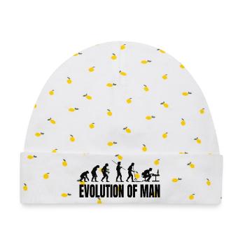 Programmierer Computerfreak Evolution - Baby Premium Organic Mütze - Weiß/Zitronengelb - Vorne
