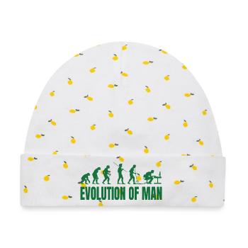 Evolution of Man Programmierer IT - Baby Premium Organic Mütze - Weiß/Zitronengelb - Vorne