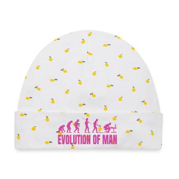 Evolution of Man Programmierer Informatik pink - Baby Premium Organic Mütze - Weiß/Zitronengelb - Vorne