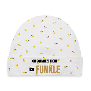 Ich schwitze nicht ich funkle - Baby Premium Organic Mütze - Weiß/Zitronengelb - Vorne