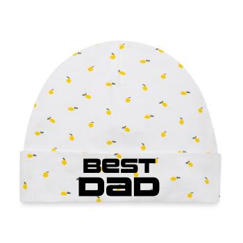 Bester Vater, bester schwarzer Vater - Baby Premium Organic Mütze - Weiß/Zitronengelb - Vorne