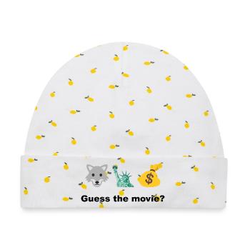 Wolf Freedom and Profit – rate mal, was ist der Film? - Baby Premium Organic Mütze - Weiß/Zitronengelb - Vorne