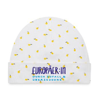 Europäer:in  - Baby Premium Organic Mütze - Weiß/Zitronengelb - Vorne