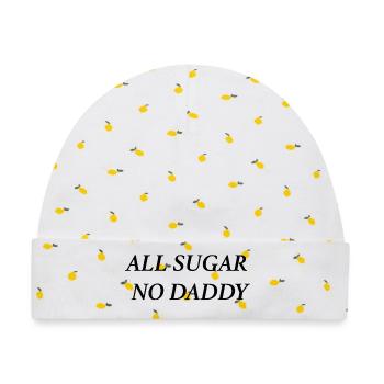 all sugar no daddy - Baby Premium Organic Mütze - Weiß/Zitronengelb - Vorne